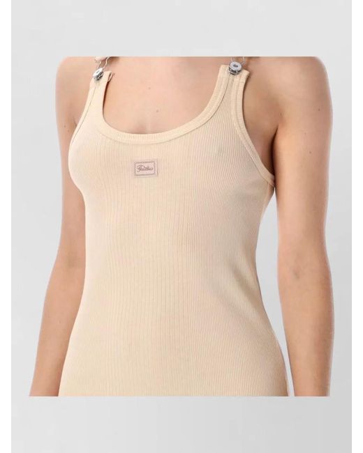 Jean Paul Gaultier Natural Ribbed Cotton Short Dress