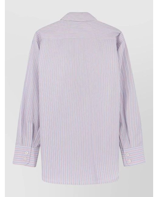Seafarer Purple Striped Cotton Shirt