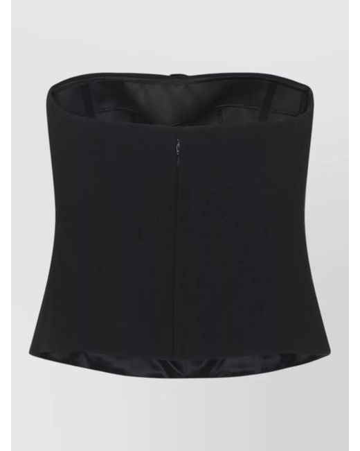 Giorgio Armani Black Silk Strapless Cropped Top