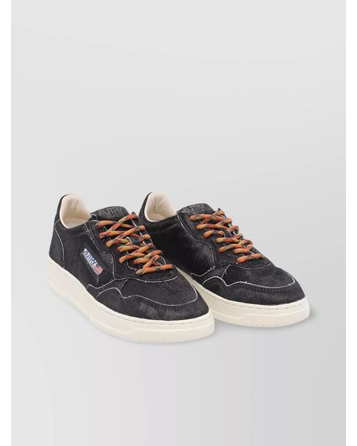 Autry Gray Leather Low-Top Sneakers