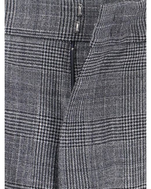 Sa Su Phi Gray Wool Silk Wide-Leg Trousers