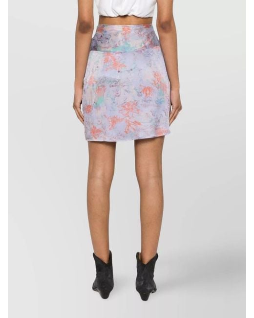 IRO White Abstract Pattern Silk Mini Skirt
