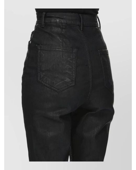 Rick Owens Black High Waist Bootcut Stretch Denim Jeans