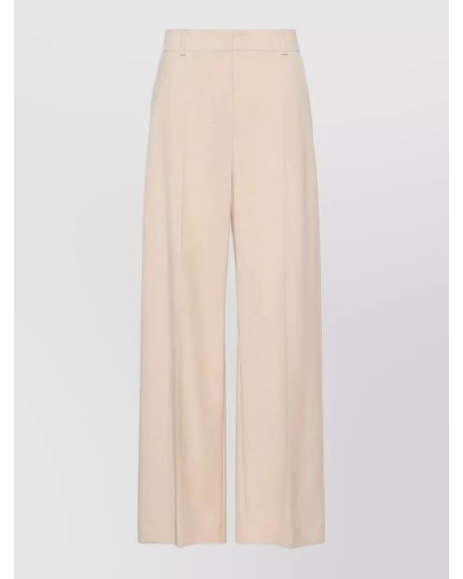 Weekend by Maxmara Natural Wide Leg Pants Belt Loops Pleats Pockets