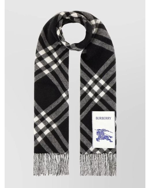 Burberry Black Embroidered Cashmere Scarf