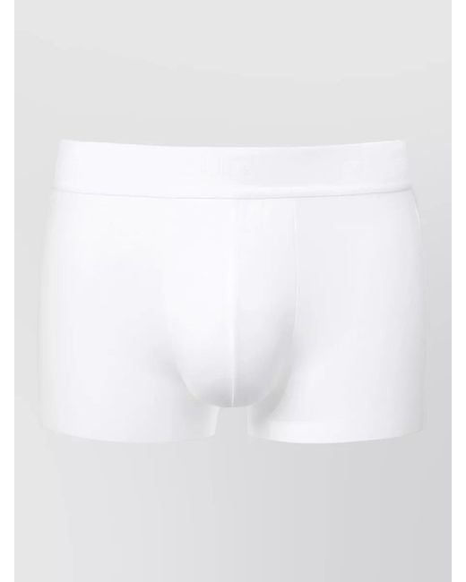 Calida White Boxer Underwear Elastic Waistband V Neck for men