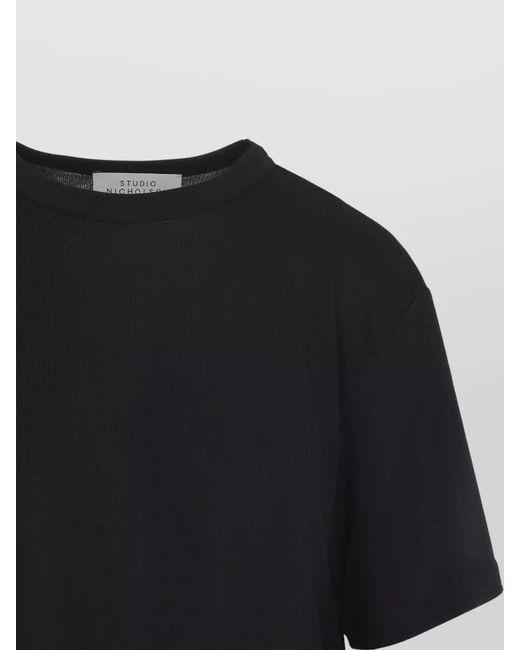 Studio Nicholson Black Ribbed Oversized Jersey T-Shirt