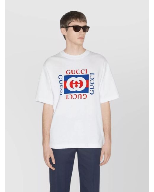 Gucci White Interlocking G Cotton Jersey T-Shirt for men