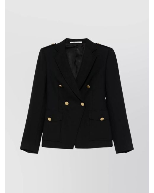 Tagliatore Black Wool Double-Breasted Blazer