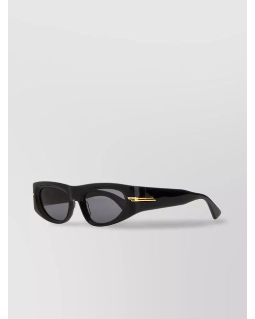 Bottega Veneta Black Rectangular Sunglasses