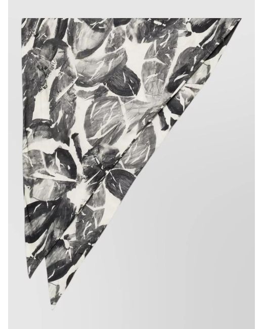 Alysi Multicolor Floral-Print Silk Scarf