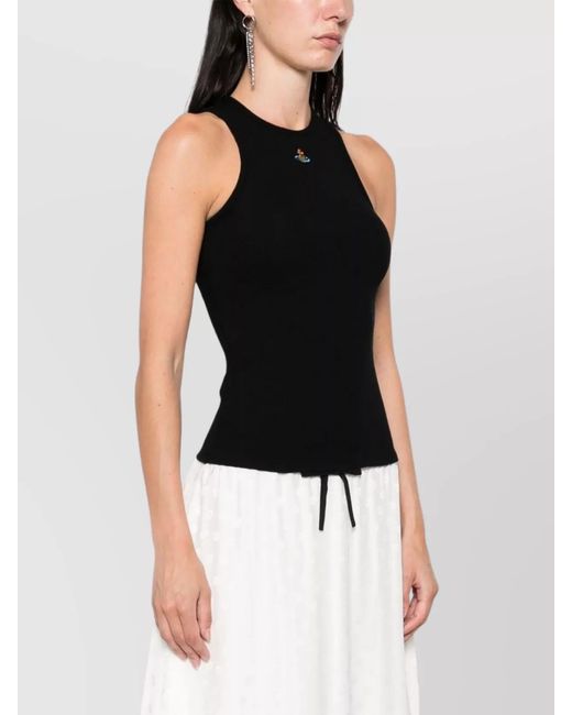 Vivienne Westwood Black Ribbed Sleeveless Tank Top