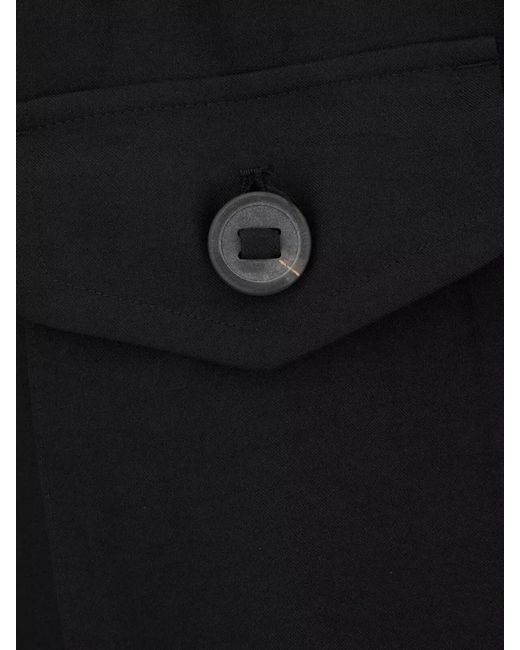 Y-3 Black Polyester Cargo Shorts for men