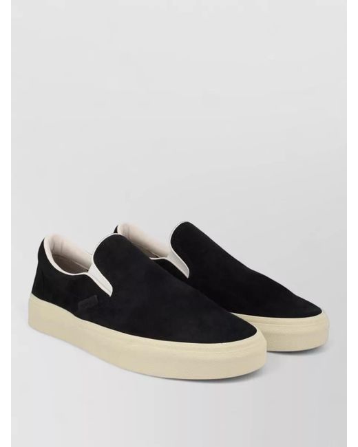 Tom Ford Black Leather Slip-On Sneakers for men