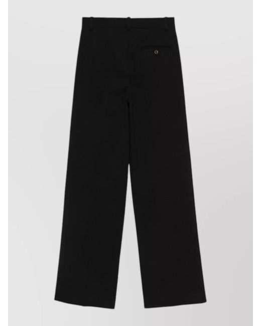 Circolo 1901 Black Wide Leg Cotton Trousers Belt Loops Pockets
