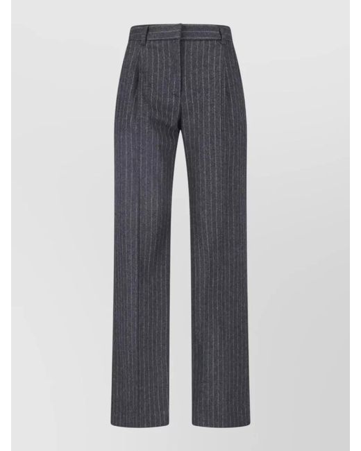 Lardini Gray Wool Straight-Leg Suit Trousers