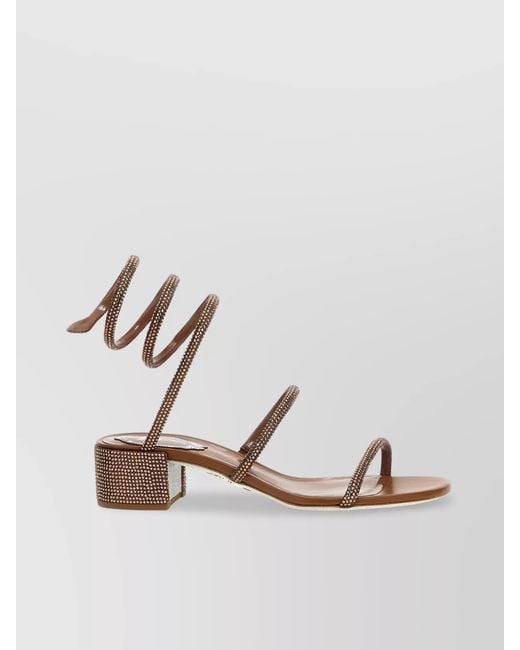 Rene Caovilla Metallic Satin Cleo Sandals