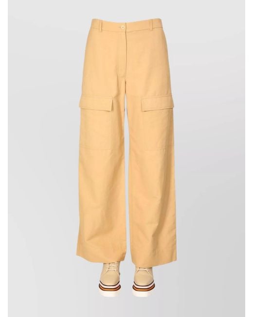 Stella McCartney White Wide-Leg Cargo Trousers