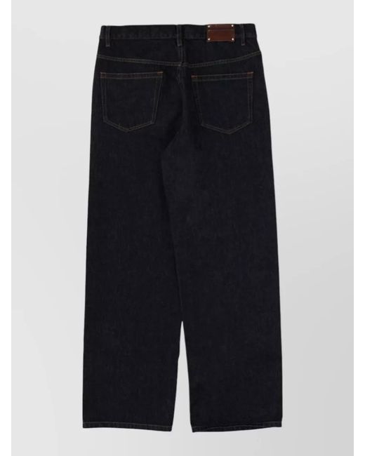 Dries Van Noten Blue Straight Leg Trousers Five Pocket Design for men