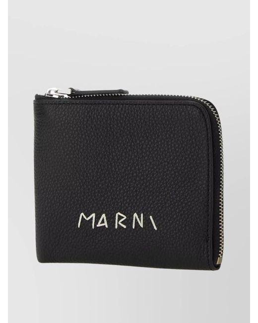 Marni Black Leather Wallet for men