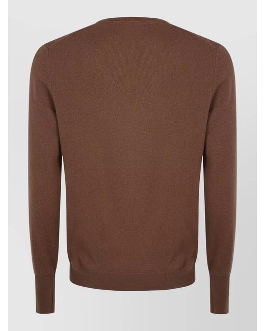 Ballantyne Brown Long Sleeve V Neck Knit Sweater for men