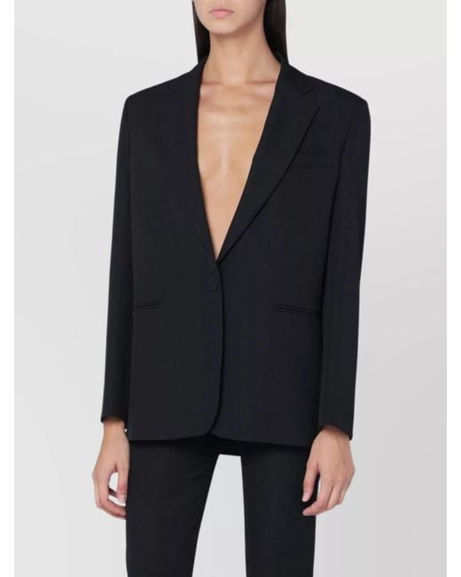 ANDAMANE Black Single Breasted Jacket Notched Lapels