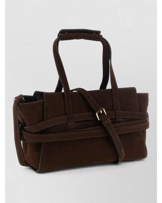 Moschino Black Tie Me Tote Bag Buckle Strap Design