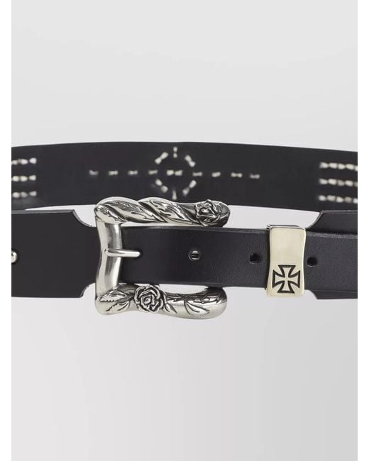 Enfants Riches Deprimes White Studded Leather Belt for men