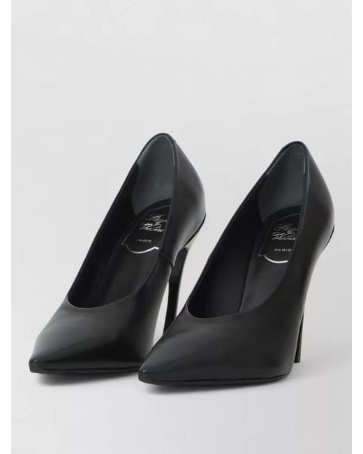 Roger Vivier Black Choc Pointed Pumps Trompette Heel Nappa