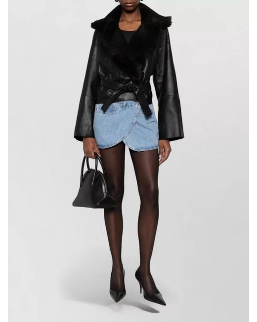 Coperni Blue Denim Asymmetric Mini Skirt