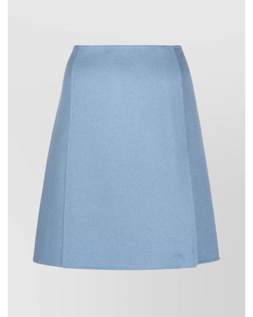 P.A.R.O.S.H. Blue Wool High-Rise Wrap Mini Skirt