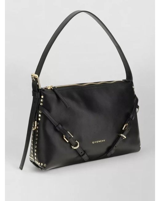 Givenchy Black Voyou Mini Leather Studded Shoulder Bag