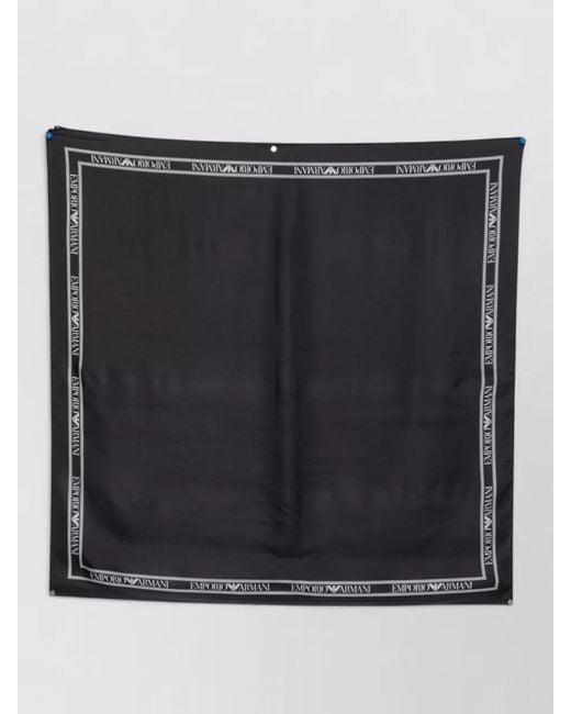 Emporio Armani Black Silk Scarf Lightweight Square Versatile Size