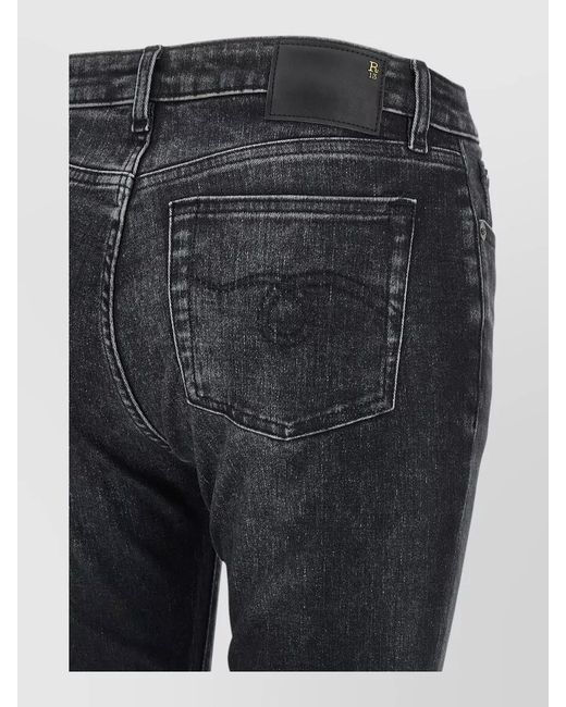 R13 Gray Alison Jeans Belt Loops Faded Effect
