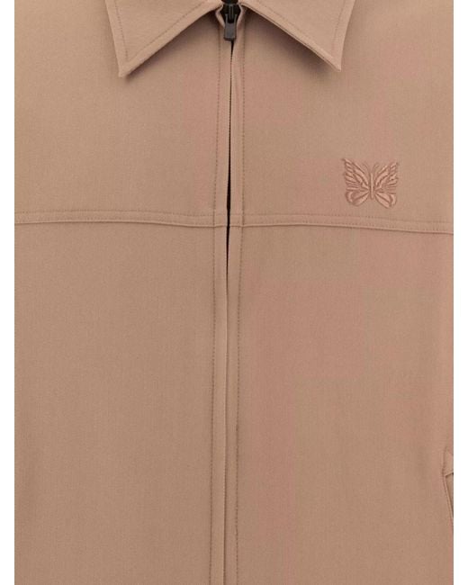 Needles Natural Elasticated Hem Overshirt With Practical Side Pockets for men