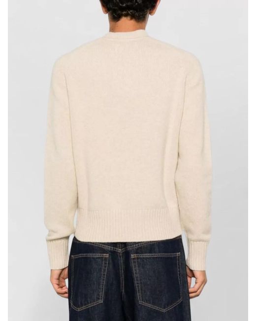 Extreme Cashmere Natural Cashmere Crew Neck Knit Sweater Long Sleeves