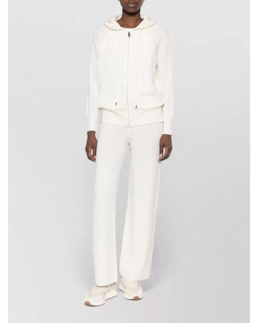 ERMANNO FIRENZE White Loungewear Knit Pants Soft Touch