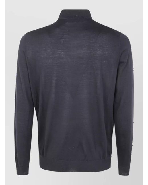 Filippo De Laurentis Blue Merino Wool Mock Turtleneck Jumper for men