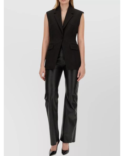 Moschino Black High Waist Flared Pants With Embroidered Detail