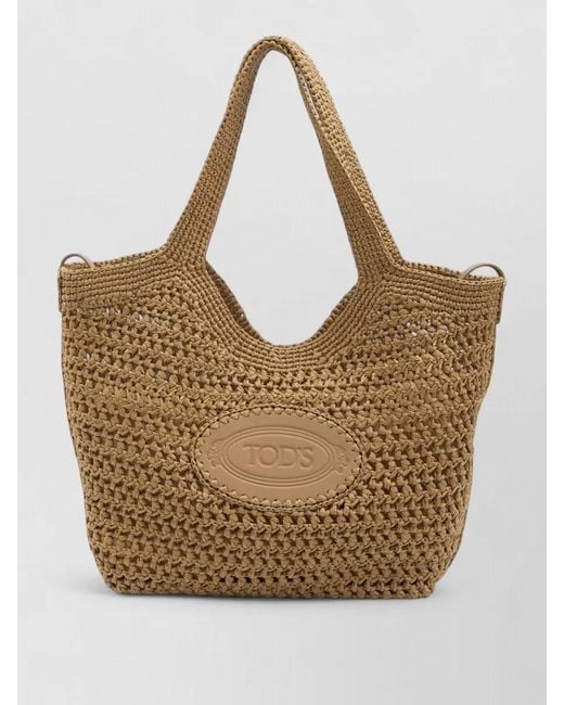 Tod's Natural Medium Raffia Beach Bag