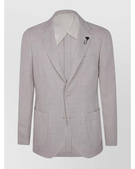 Lardini Gray Linen Wool Suit for men