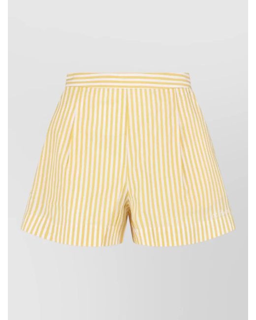 Mc2 Saint Barth Natural Straight Shorts Striped Pattern Summer Style