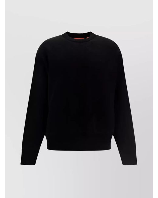Palm Angels Black Palm Tree Patterned Knit Sweater for men