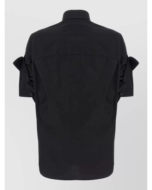 Balenciaga Black Cotton Oversized Turned-Up Cuff Shirt
