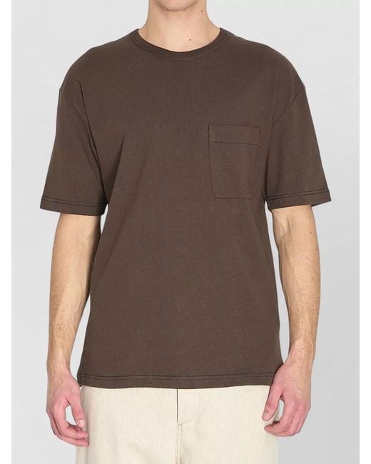 Lemaire Gray Cotton Linen Boxy Short-Sleeve T-Shirt for men