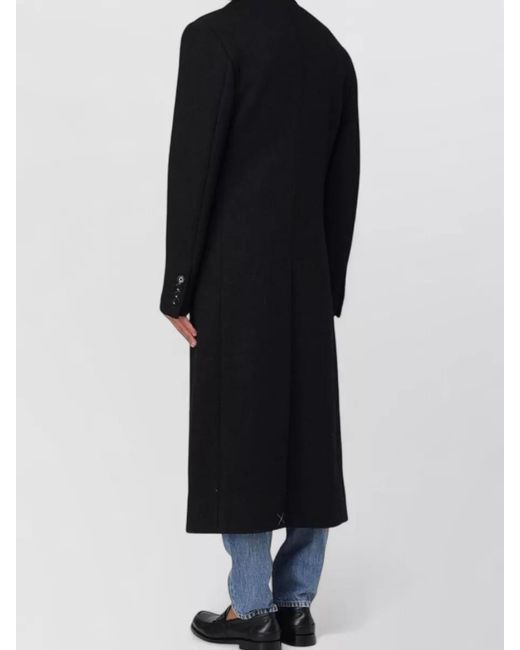 Dolce & Gabbana Black Long Double Breasted Coat Tailored Warm Fabric for men