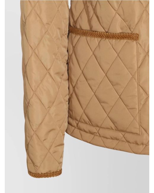 Burberry Natural Quilted Nylon Fitted Jacket