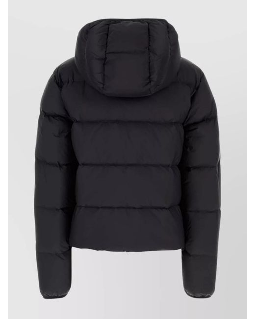 DSquared² Black Hooded Padded Quilted Down Jacket With Side Zip Pockets