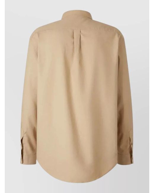 Balmain Natural Logo-Embroidered Cotton Shirt for men