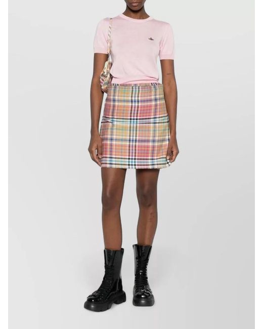 Vivienne Westwood Pink Wool Silk Crew Neck Short-Sleeve Sweater